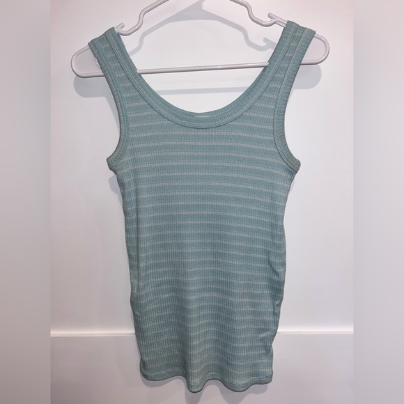 CARVE DESIGNS WOMEN'S STRIPED EVER TANK in teal blue - Picture 3 of 7